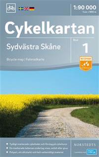 Cykelkartan Blad 1 Sydvästra Skåne : Skala 1:90.000