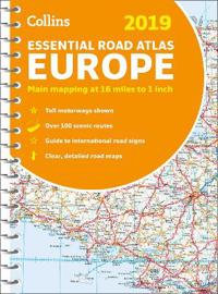 2019 Collins Essential Road Atlas Europe