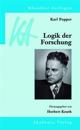 Karl Popper: Logik Der Forschung