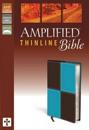 Amplified Thinline Bible, Imitation Leather, Blue/Brown