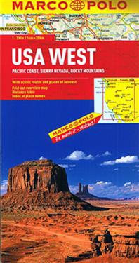 MARCO POLO Kontinentalkarte USA West / Pazifikküste, Sierra Nevada, Rocky Mountains 1 : 2 000 000