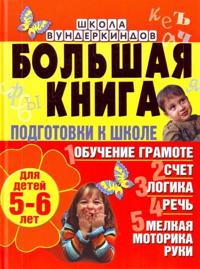 Bolshaja kniga podgotovki k shkole dlja detej 5-6 let. Obuchenie gramote, schet, logika, rech, melkaja motorika ruki