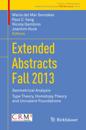Extended Abstracts Fall 2013