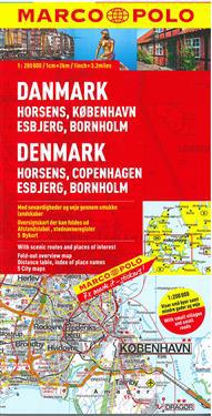 MARCO POLO Karte Dänemark 02 Horsens / Kobenhagen / Esbjerg / Bornholm  1 : 200 000