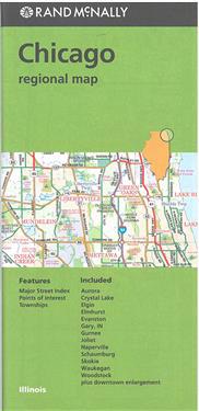 Folded Map Chicago & Vicinity Regional Il