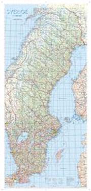 Sverige Väggkarta 1:1milj Monterad med ram