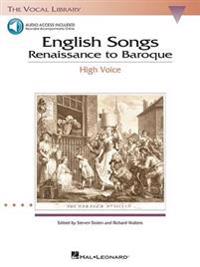 English Songs: Renaissance to Baroque: High Voice [With 2 CDs]