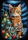 Cats in Christmas Trees Coloring Book for Adults
