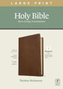 NLT Large Print Thinline Reference Bible, Filament Enabled Edition (Red Letter, Leatherlike, Rustic Brown)