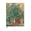 Cezanne’s Terracotta Pots and Flowers Midi Unlined Hardback Journal (Elastic Band Closure)