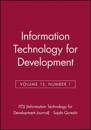 Information Technology for Development, Volume 13, Number 1