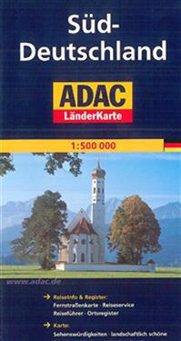 ADAC Länderkarte Deutschland Süd 1 : 500 000